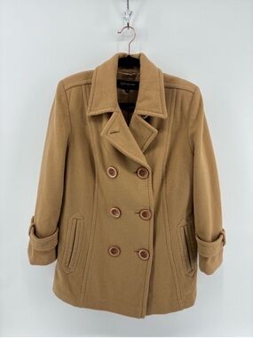 Wool & Cashmere Blend Jones New York PETITE Women's Camel Peacoat